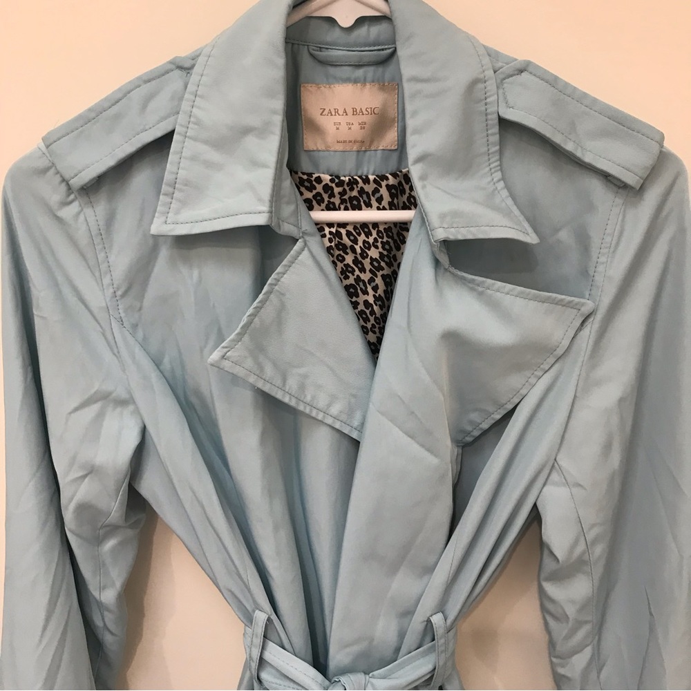 Zara light blue trench coat - Picture 10 of 12